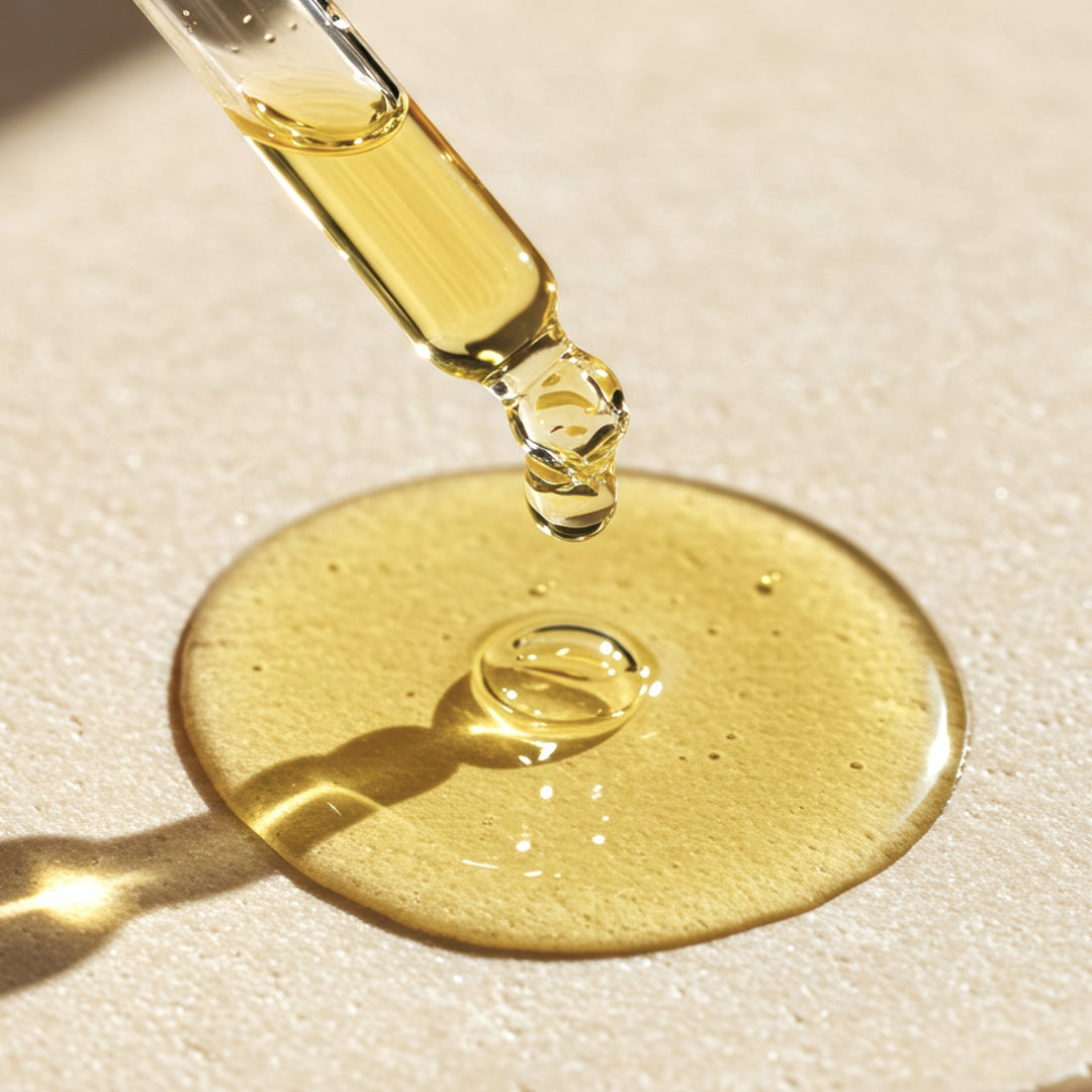 castor oil / lakseroile på overflate av stein