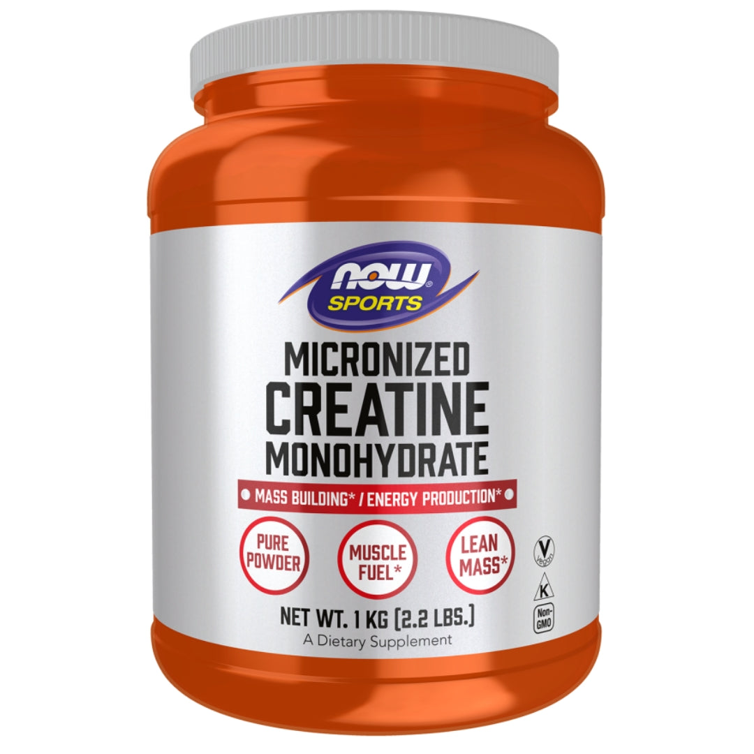 NOW Kreatin Monohydrat Mikronisert Pulver 1 kg