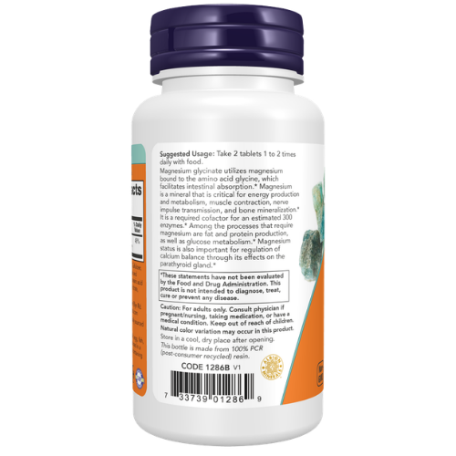 NOW Magnesium Glycinate Tabletter