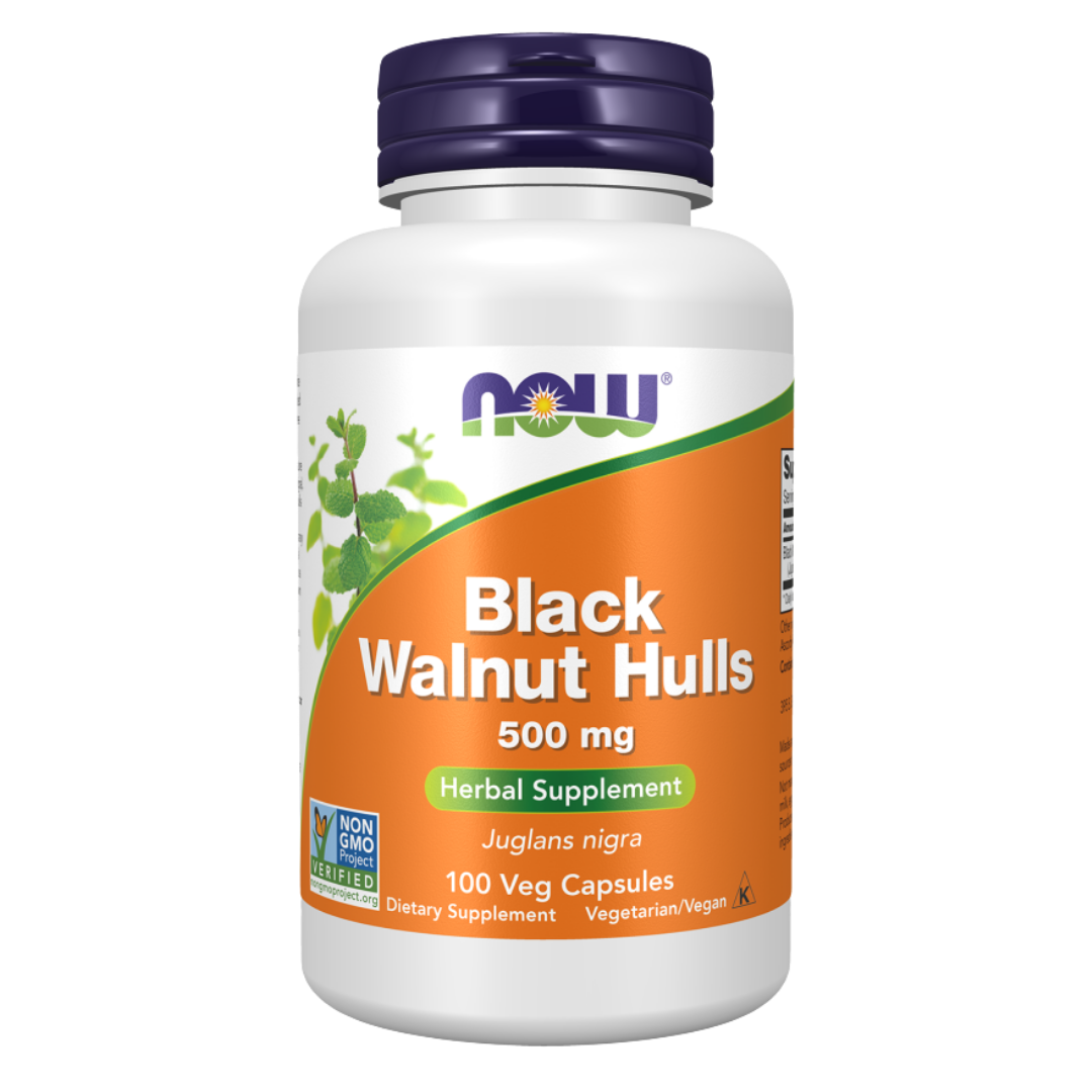 NOW Black Walnut Hulls 500 mg | Svart Valnøtt – VitaminX
