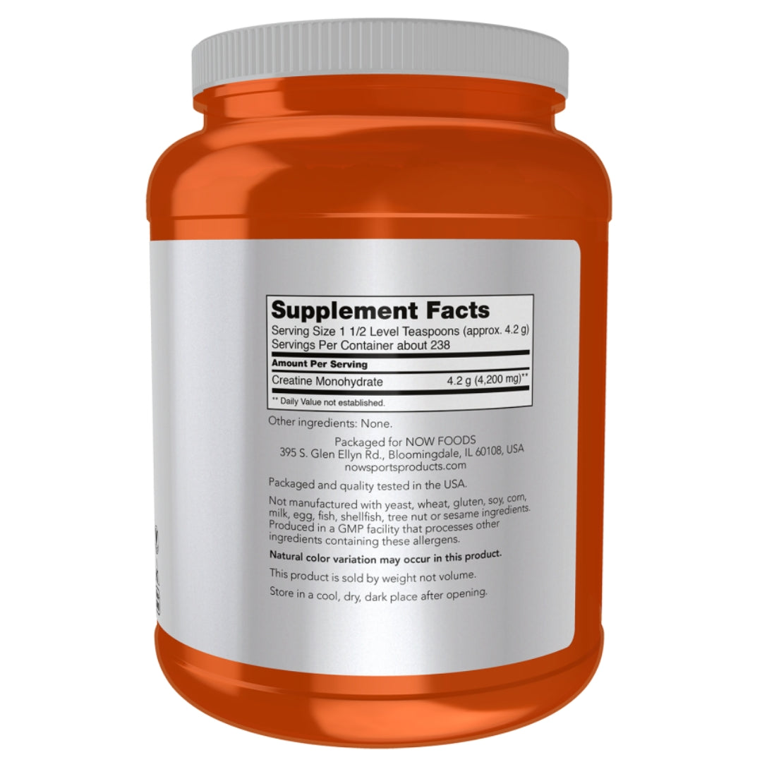 NOW Kreatin Monohydrat Mikronisert Pulver 1 kg