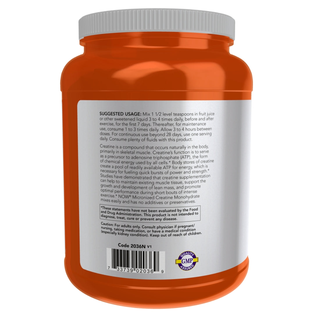 NOW Kreatin Monohydrat Mikronisert Pulver 1 kg