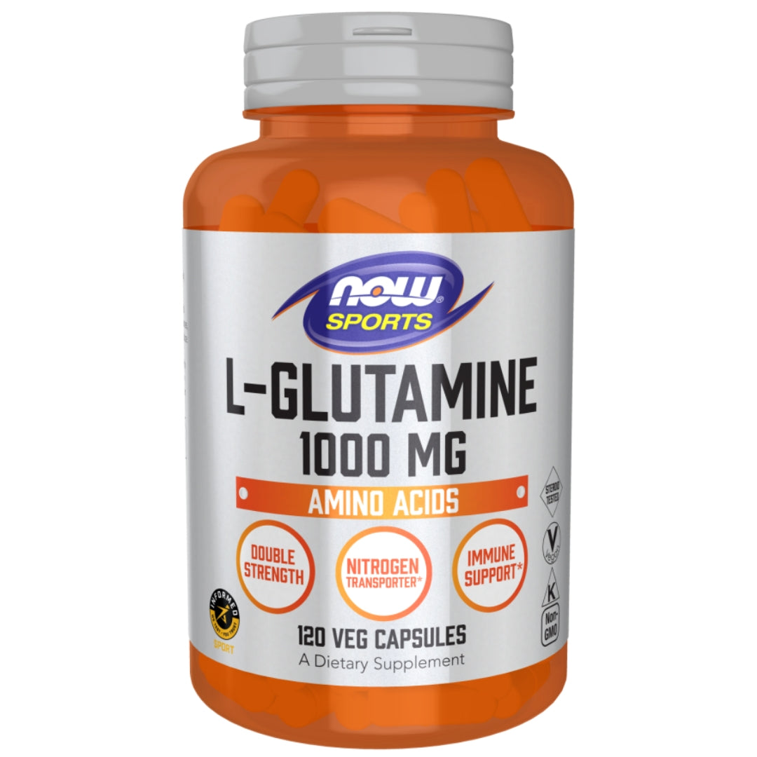 NOW L-glutamin, dobbel styrke 1000 mg