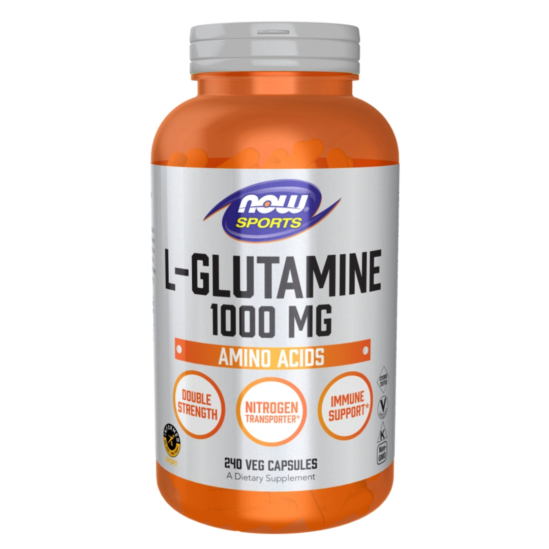 NOW L-glutamin, dobbel styrke 1000 mg