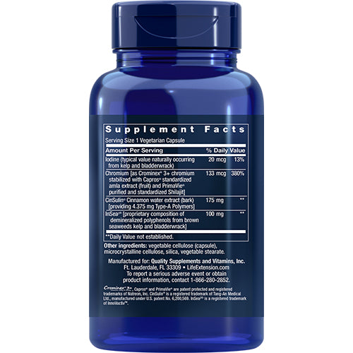 Life Extension CinSulin® med InSea2® og Crominex® 3+